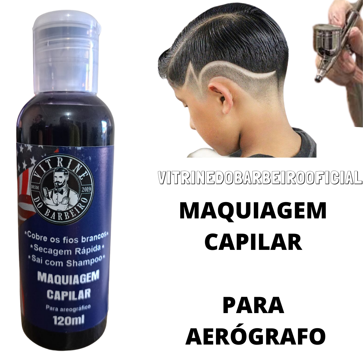 Tinta Preta Para Aerógrafo Pigmentação Capilar