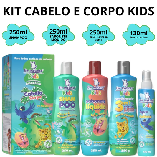 Kit Banho Cabelo Corpo Kids Para Cuidado Criança Maternidade