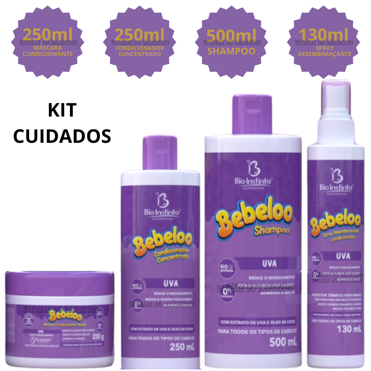 Kit Capilar Bebeloo Uva Kit Para Nutrição Hidratação Brilho