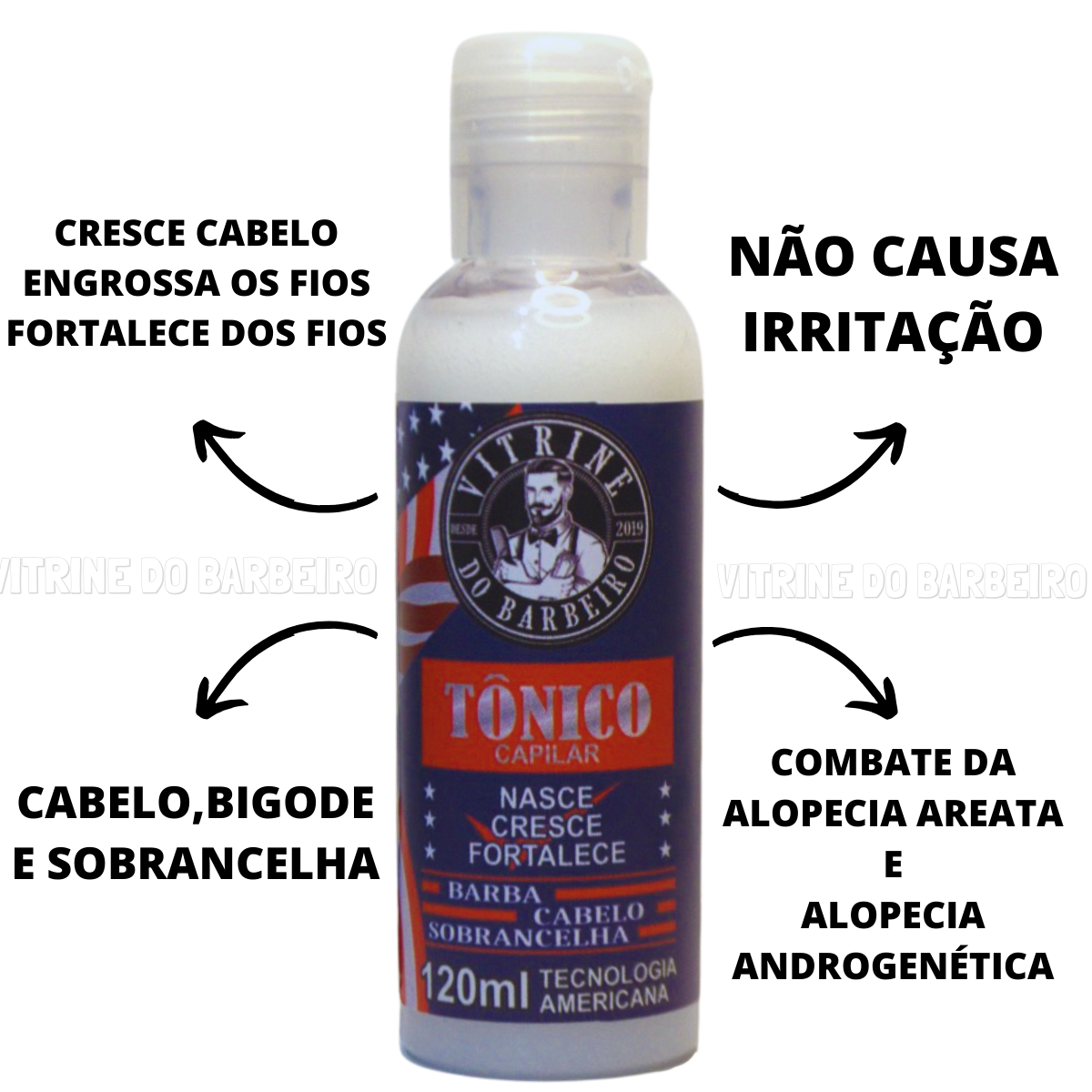 Kit 3 Turbo Tônico Crescimento Capilar Rápido Cabelo E Barba