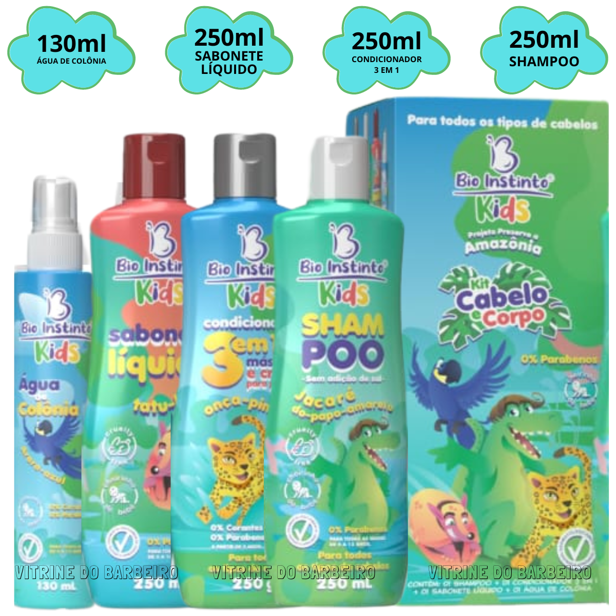 Kit Banho Cabelo Corpo Kids Para Cuidado Criança Maternidade