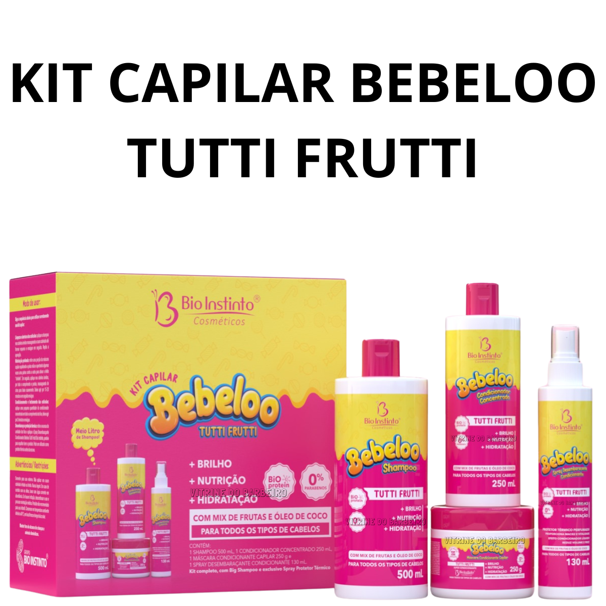 Shampoo Bio Instinto Kit Capilar Bebeloo Tutti Frutti Shampoo Condicionador