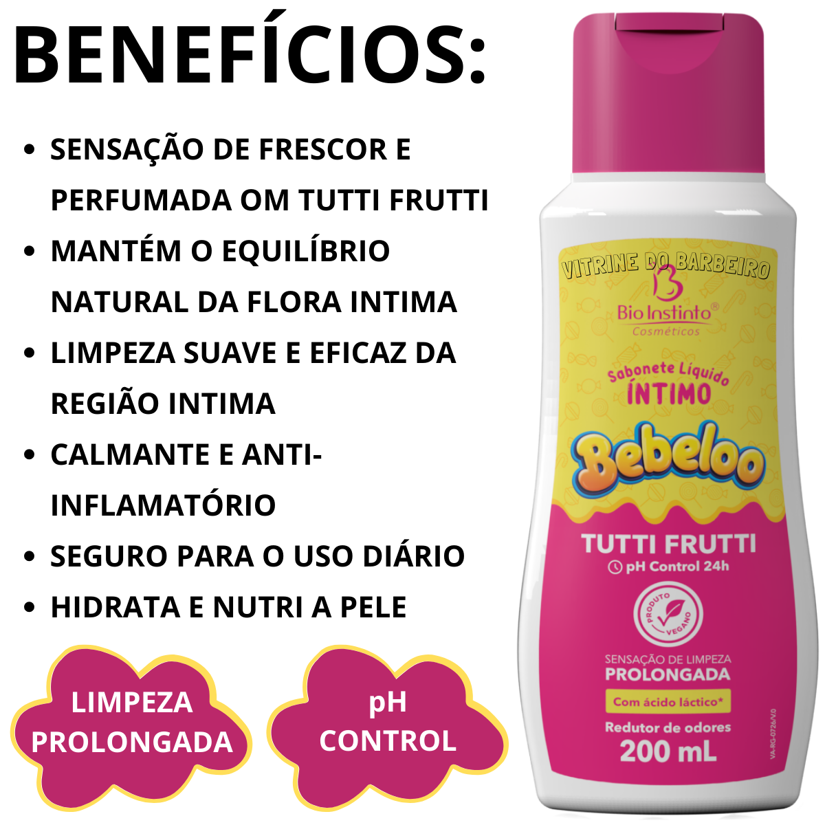 Sabonete Líquido Íntimo Bebeloo Tutti Fruti Limpeza Delicada