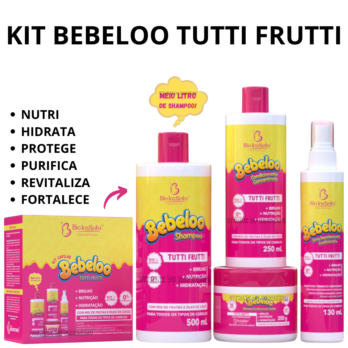 Shampoo Bio Instinto Kit Capilar Bebeloo Tutti Frutti Shampoo Condicionador