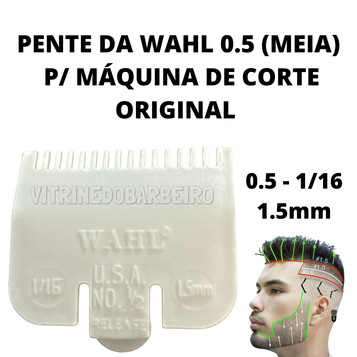 Pente De Meia 0.5mm Original Profissional Para Máquina de Corte