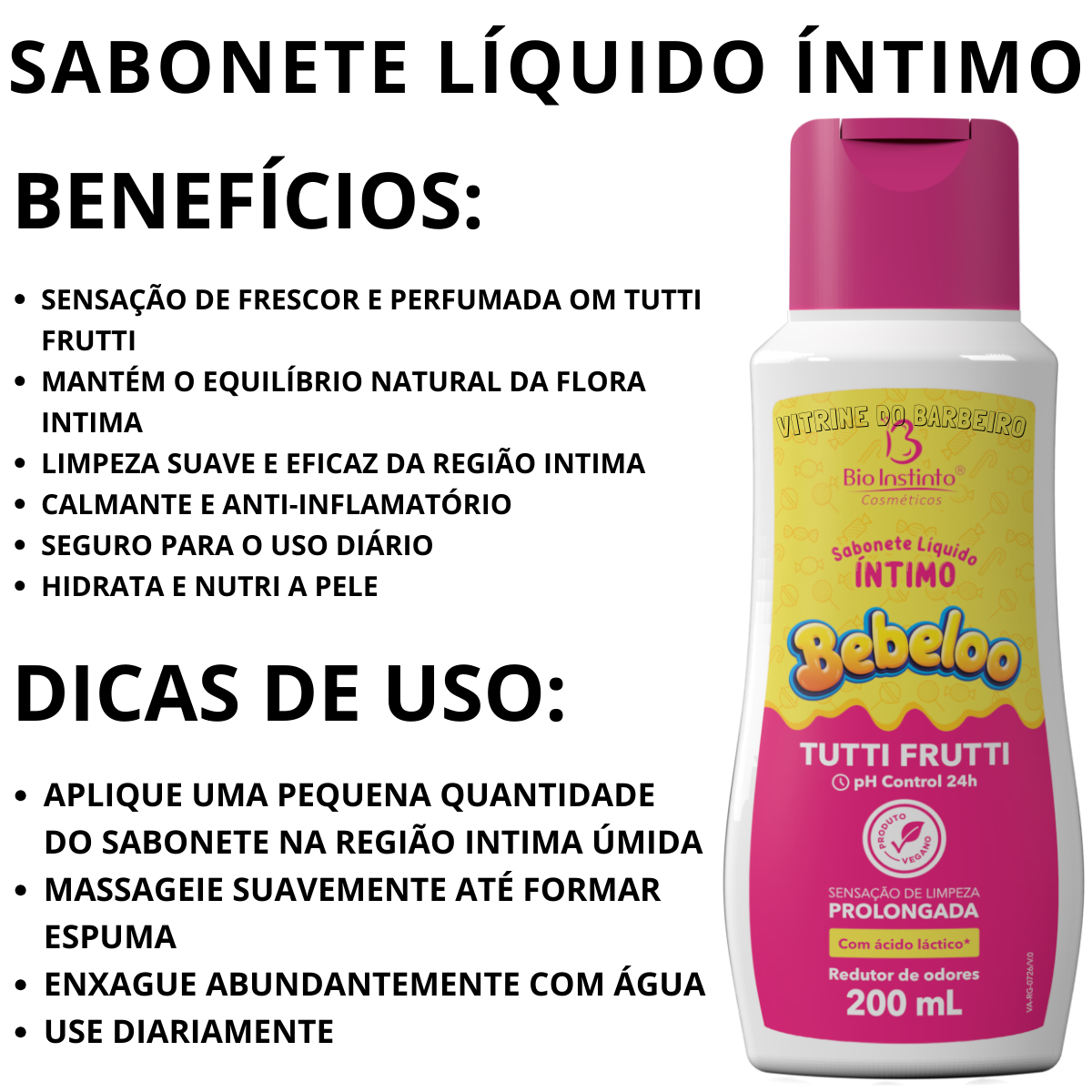 Sabonete Líquido Íntimo Bebeloo Tutti Fruti Limpeza Delicada