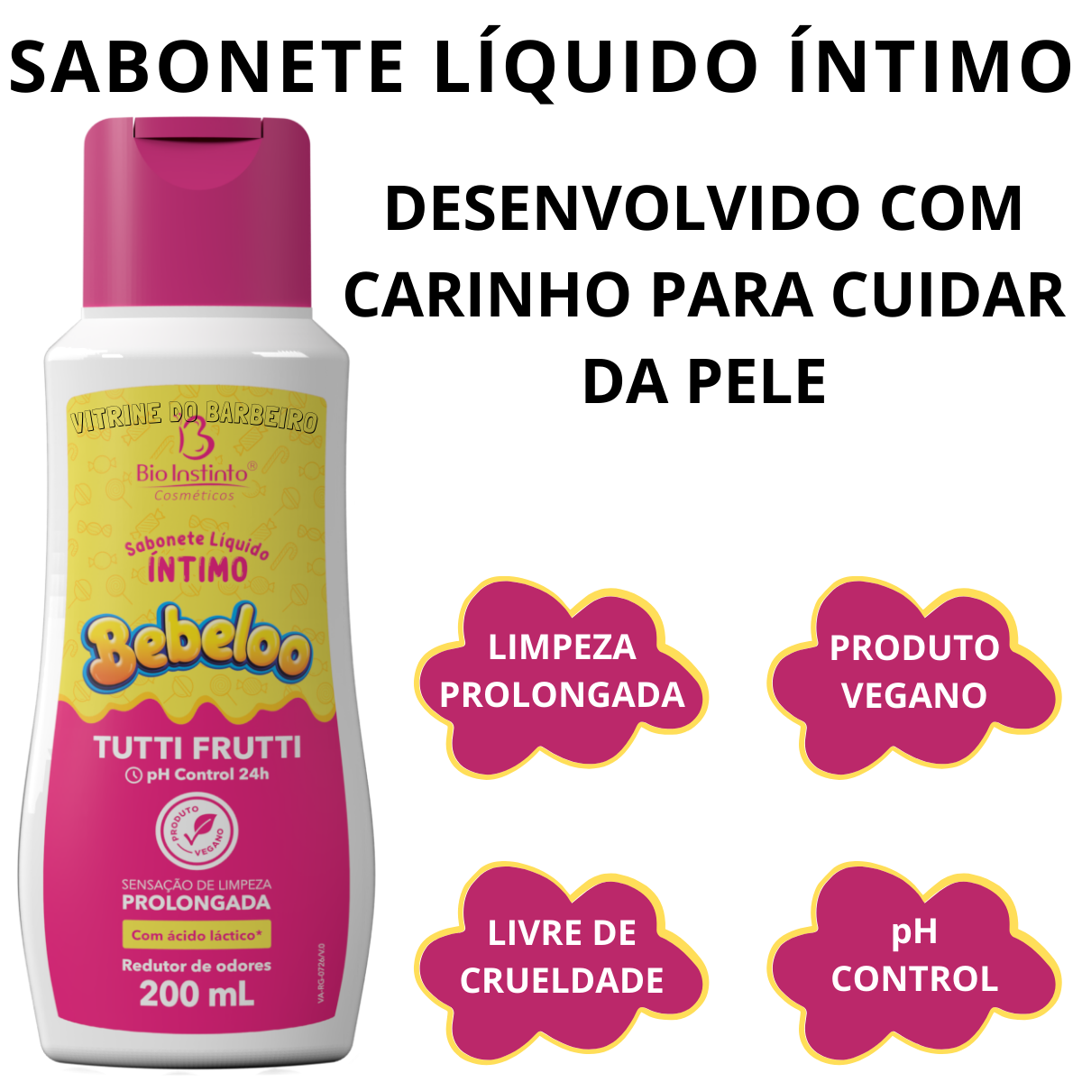 Sabonete Líquido Íntimo Bebeloo Tutti Fruti Limpeza Delicada