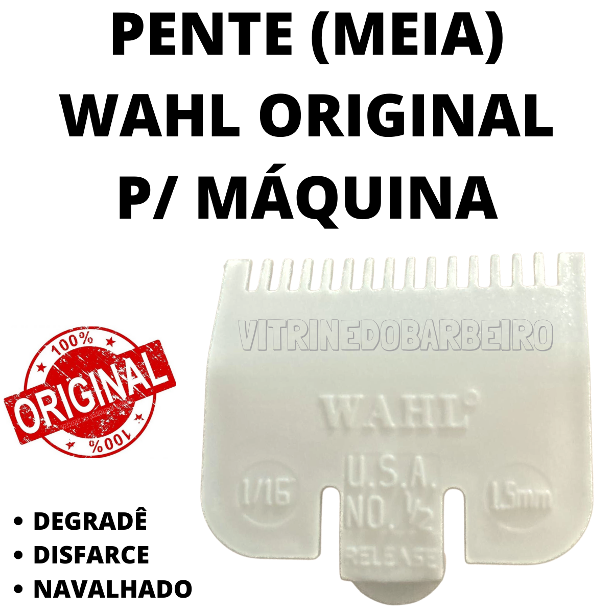 Pente De Meia 0.5mm Original Profissional Para Máquina de Corte