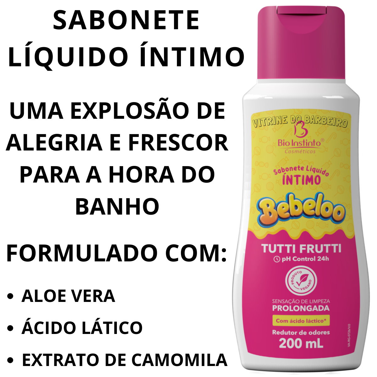 Sabonete Líquido Íntimo Bebeloo Tutti Fruti Limpeza Delicada