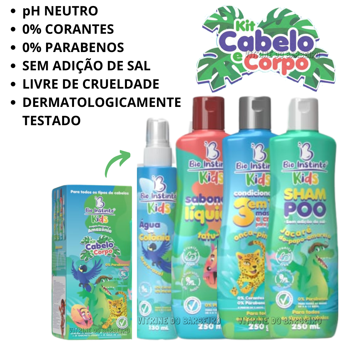 Kit Banho Cabelo Corpo Kids Para Cuidado Criança Maternidade