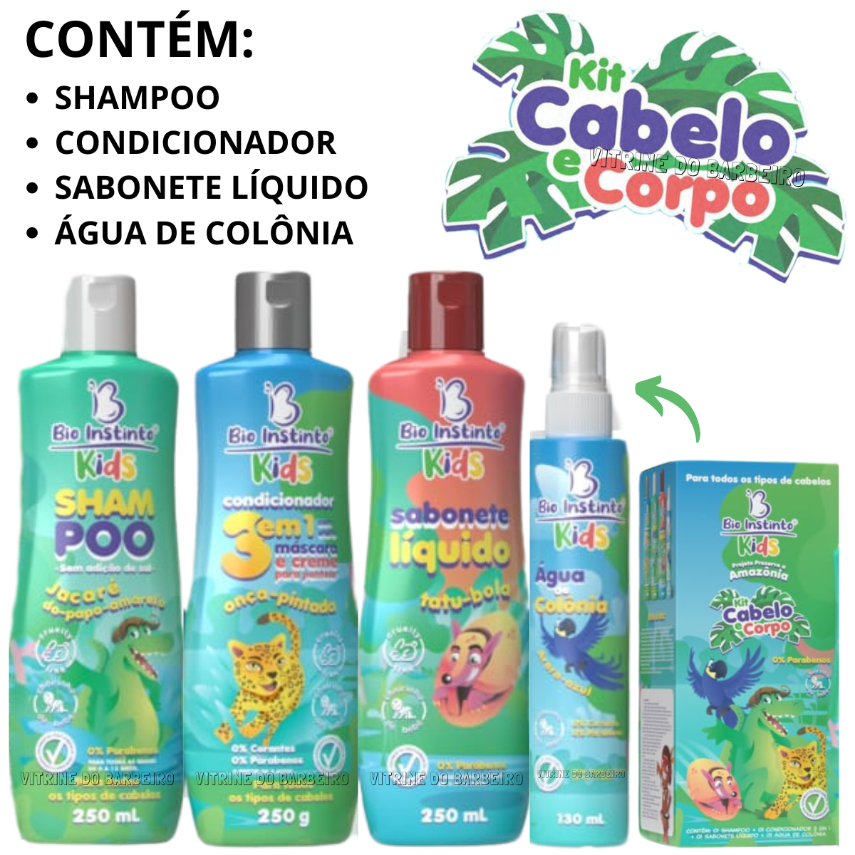 Kit Banho Cabelo Corpo Kids Para Cuidado Criança Maternidade