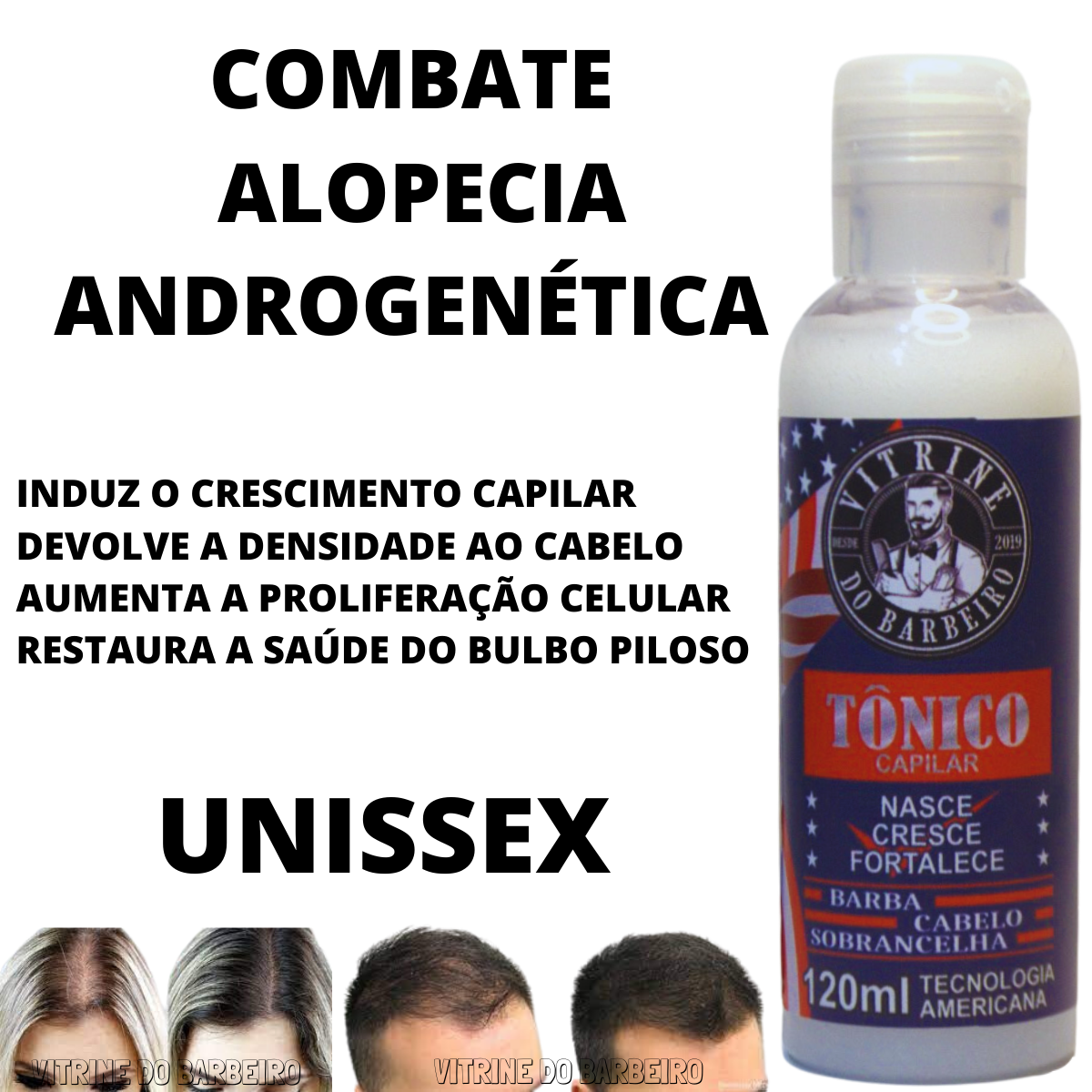 Kit 3 Turbo Tônico Crescimento Capilar Rápido Cabelo E Barba