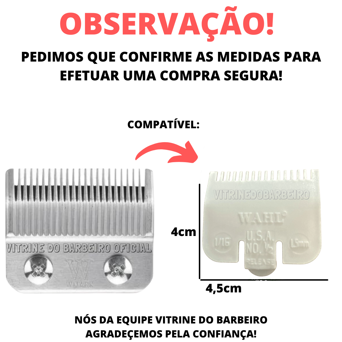 Pente De Meia 0.5mm Original Profissional Para Máquina de Corte