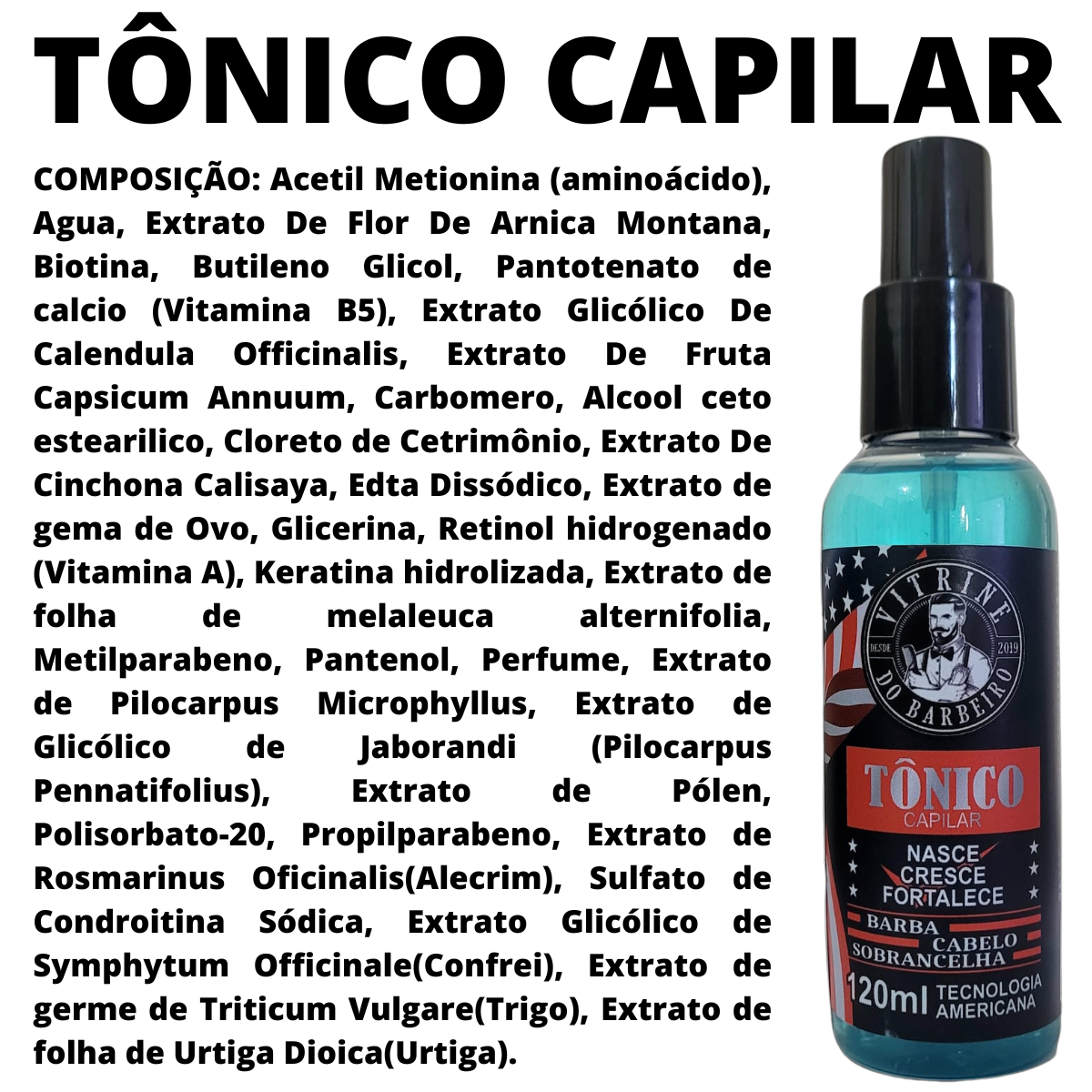 3 Tônico 120ml Nasce Cresce E Fortalece Anti Alopecia Areata