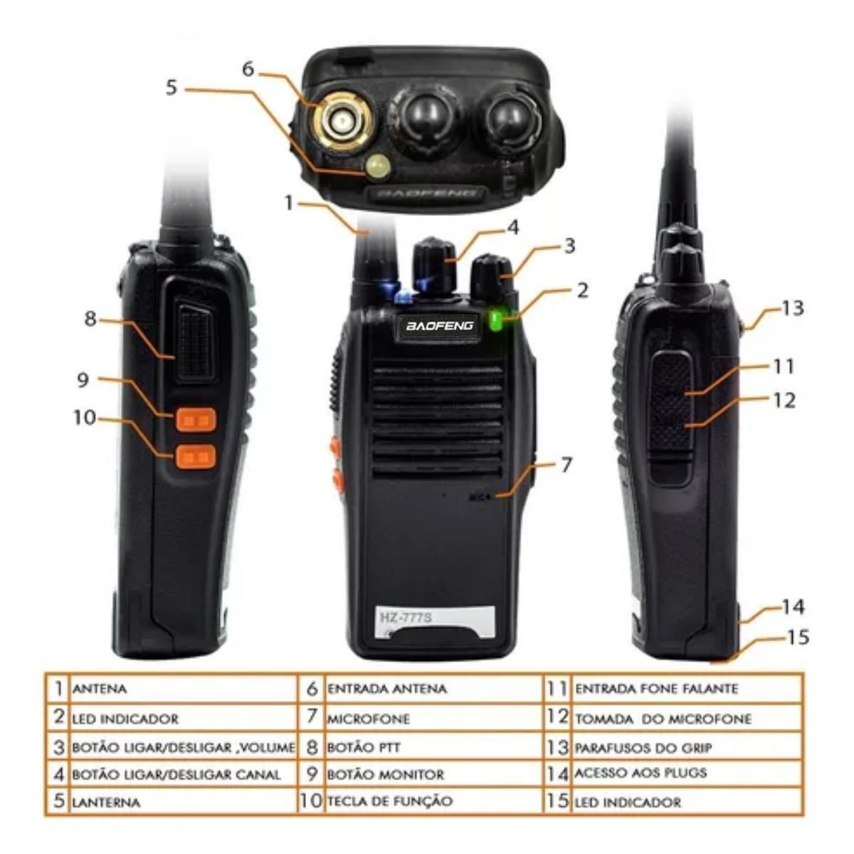 Rádio Comunicador Baefeng Walktalk Similar Ao Motorola