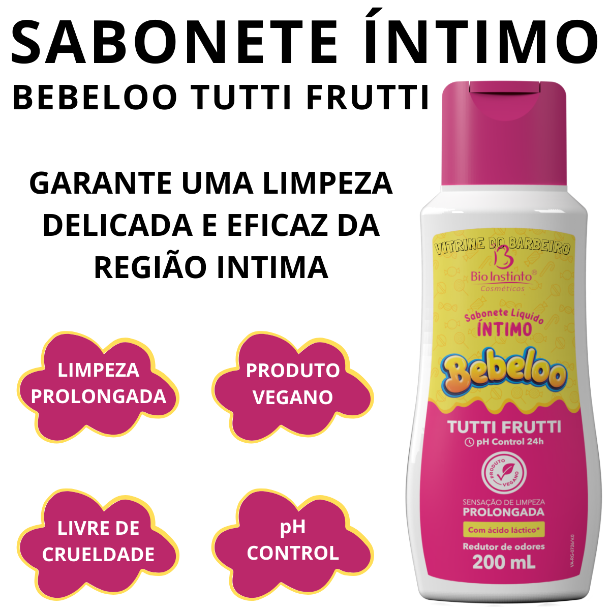 Sabonete Líquido Íntimo Bebeloo Tutti Fruti Limpeza Delicada