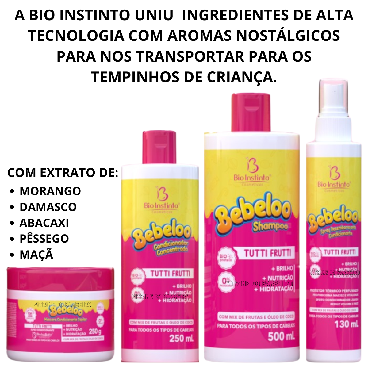 Shampoo Bio Instinto Kit Capilar Bebeloo Tutti Frutti Shampoo Condicionador