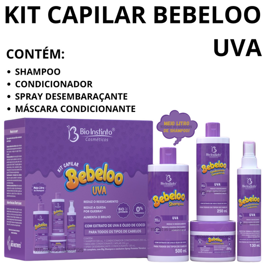 Kit Capilar Bebeloo Uva Kit Para Nutrição Hidratação Brilho