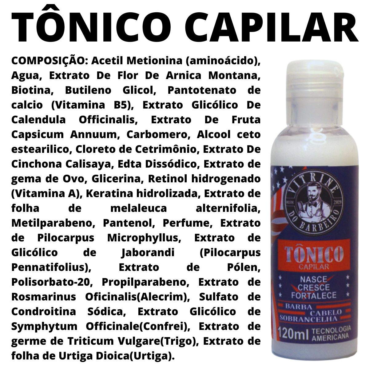 Kit 3 Turbo Tônico Crescimento Capilar Rápido Cabelo E Barba