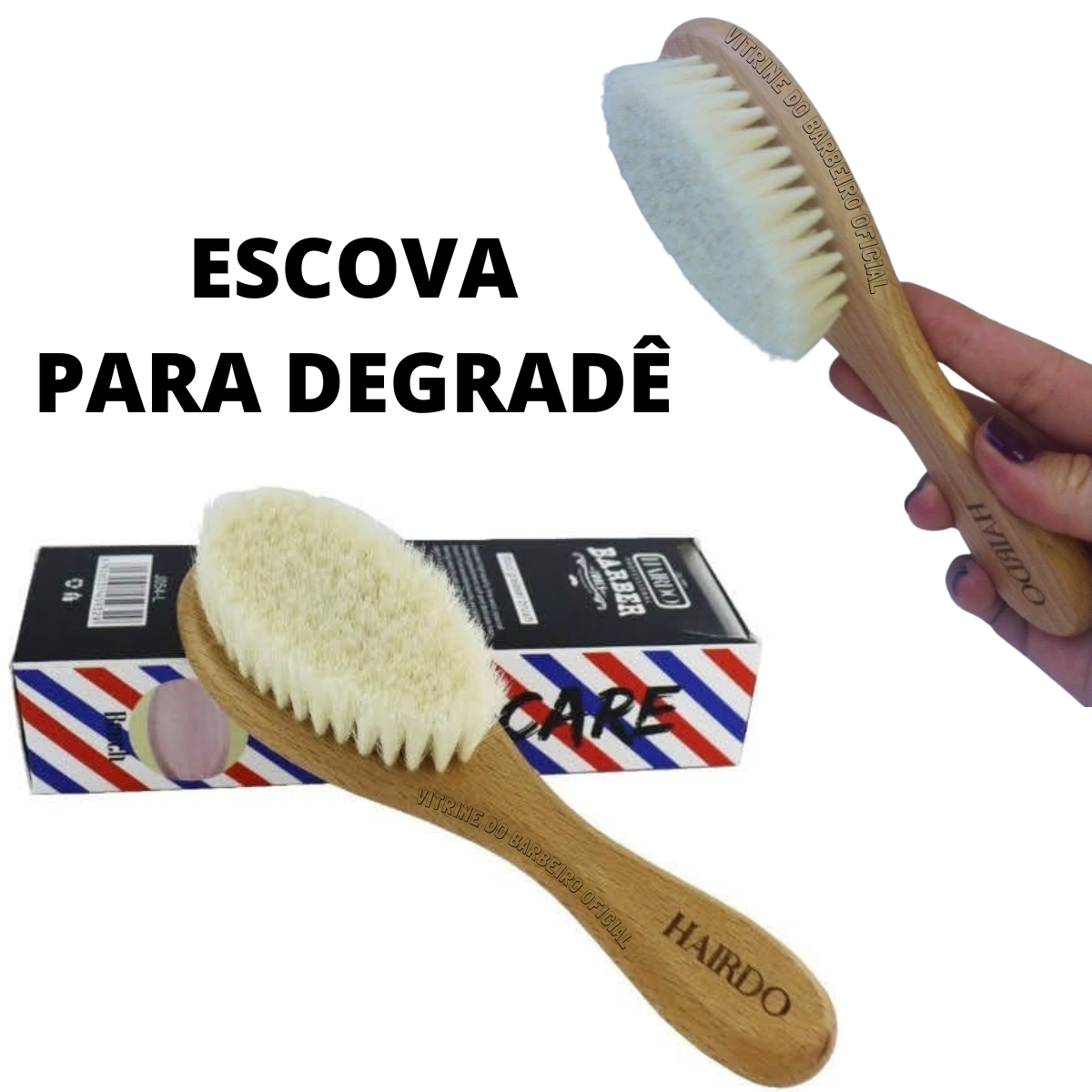 Escova Profissional Cerdas Macias Limpeza Corte De Cabelo