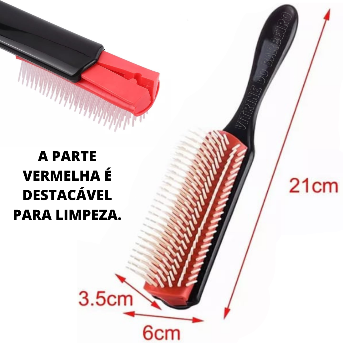 Escova De Cabelo Cerda Única Para Cabelo Curto E Médio