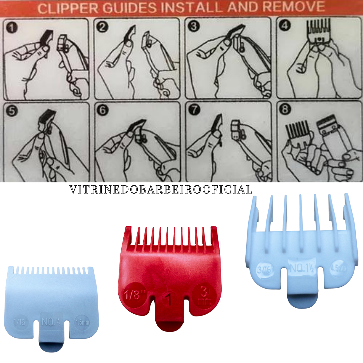 Kit 3 Pentes Disfarce N° 0.5 + N° 1.5 + Pente N° 1 Universal