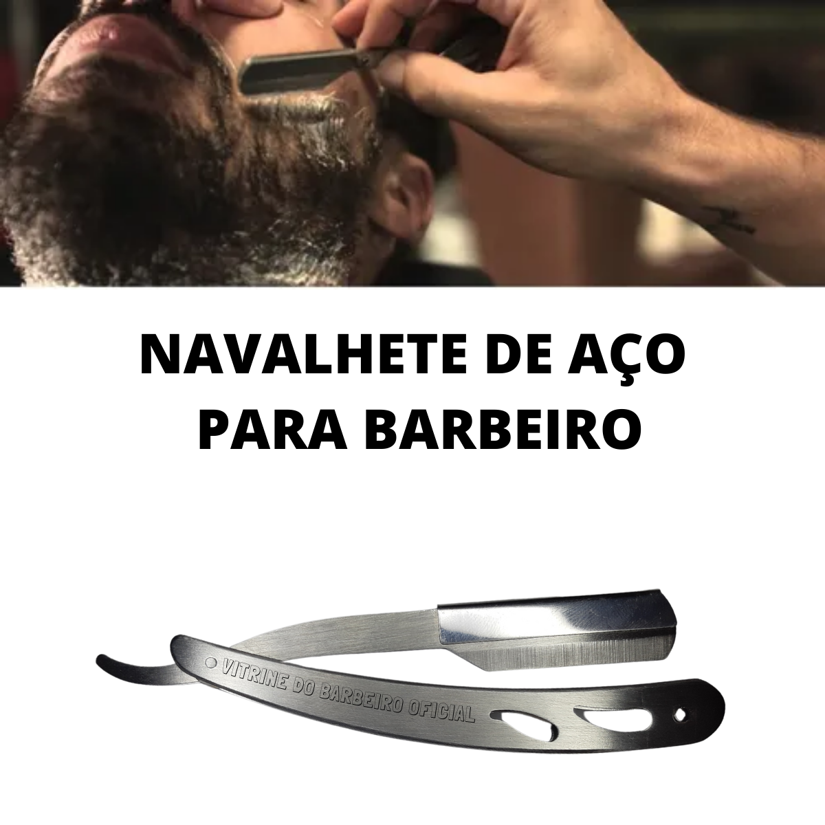 Navalhete Profissional Aço Inox Original Para Barbeiro