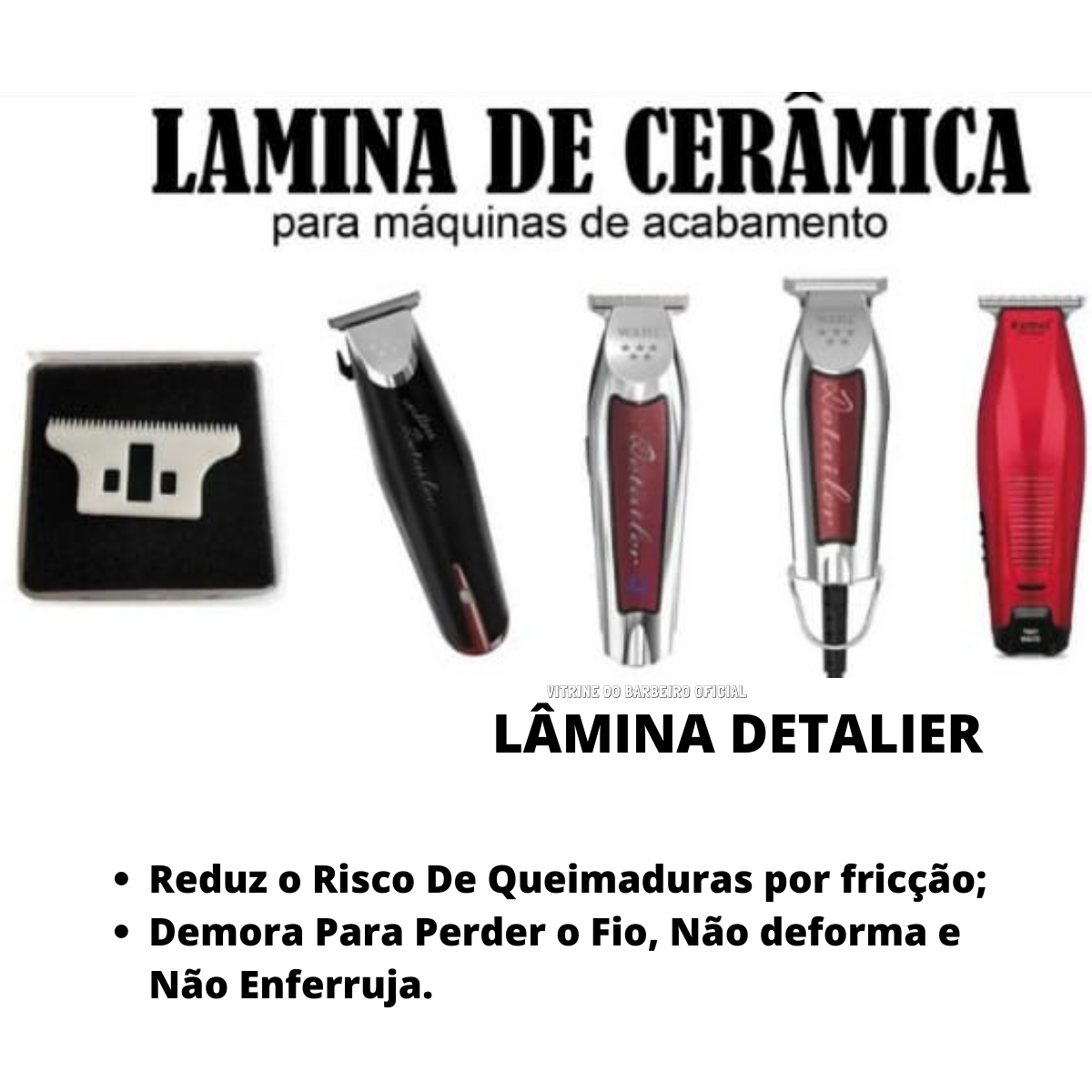 Lâmina De Cerâmica Para Máquina Detalier Acabamento Wahl