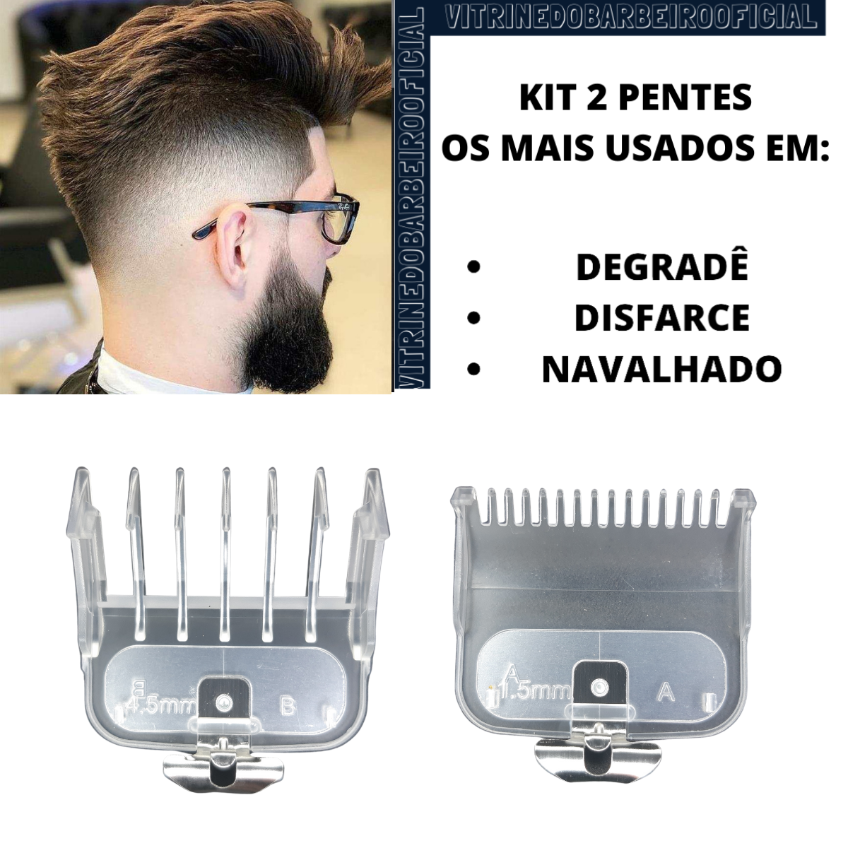 Kit 2 Pentes 1/2 E 1 1/2 Trava Metal Para Máquinas De Corte