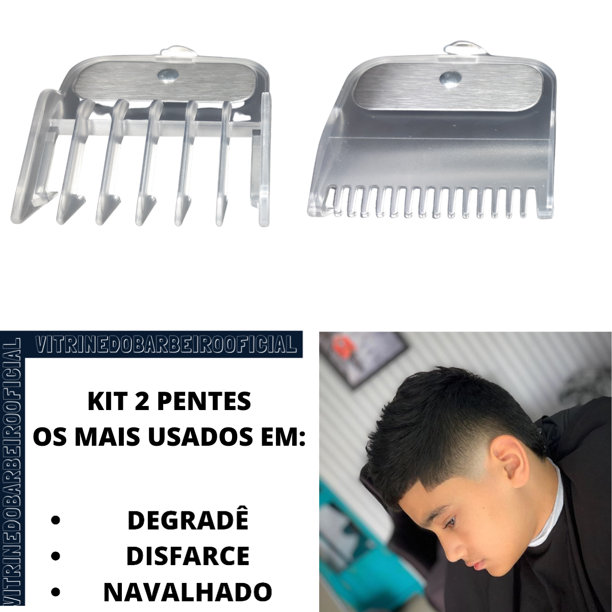 Kit 2 Pentes 1/2 E 1 1/2 Trava Metal Para Máquinas De Corte